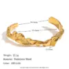 Wholesale PVD Coated Real Gold Plated 18K Irregular Waves 304 Stainless Steel Basic Simple Style Classic Waterproof Non Tarnish Bangle