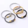 PVD Coated 18K Gold Plated Bulb 304 Stainless Steel Retro Waterproof Non Tarnish 304 Stainless Steel Bangle