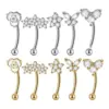 1 Piece Ear Cartilage Rings & Studs Casual Tropical Sweet Heart Shape Flower Butterfly 304 Stainless Steel Zircon Ion Plating (IP) 18K Gold Plated Lip
