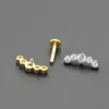 Wholesale 1 Piece Belly Rings Casual Simple Style Geometric Pure Titanium Titanium Alloy Plating Zircon 14K Gold Plated White Gold Plated
