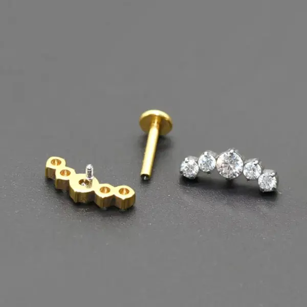 Wholesale 1 Piece Belly Rings Casual Simple Style Geometric Pure Titanium Titanium Alloy Plating Zircon 14K Gold Plated White Gold Plated