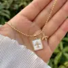 Wholesale Jewelry Retro Classic Style Cross Butterfly Airplane Copper Shell Zircon 18K Gold Plated Inlay Pendant Necklace