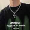 oly-fce1cdb84f2f6462ba3d5b53baf3ee77 Wholesale Dark Wind melting cross hip hop style Cuban necklace boys niche design sense female clavicle chain sweater chain