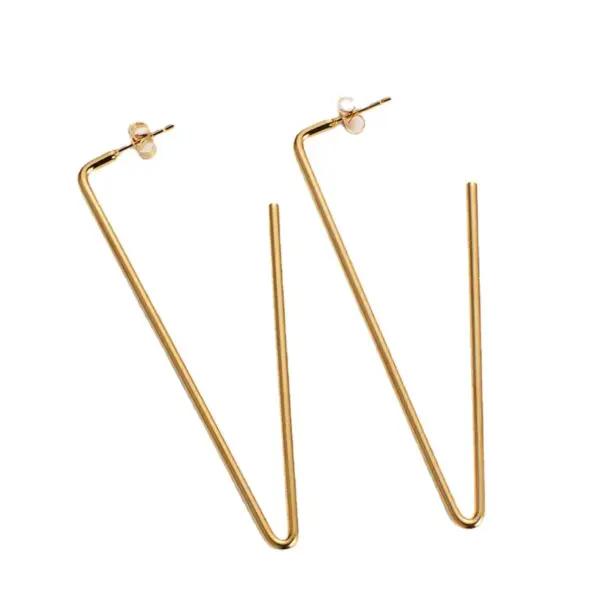 Wholesale PVD Coated 18K Gold Plated U Shape Stainless Steel Simple Style Waterproof Non Tarnish Earrings