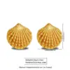 Wholesale 304 Stainless Steel Plastic Scallop Shell Electroplating Artificial Pearls Imitation Gold French Style Classic Style IG Style Ear Studs