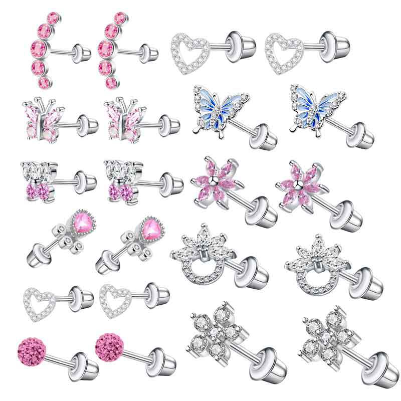 Wholesale 1 Pair Simple Style Cross Star Butterfly Plating Inlay Stainless Steel Zircon Ear Studs