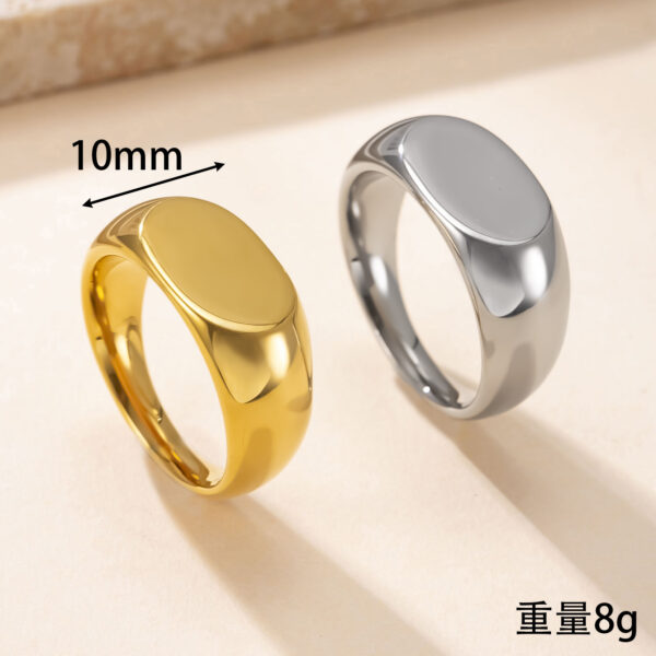 Wholesale Titanium steel rings, oval-shaped, smooth finish, for couples.