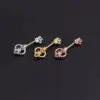 Ear Cartilage Rings & Studs Flower 316L Stainless Steel Copper Waterproof Non Tarnish Surgical Steel Zircon