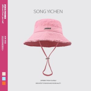 Biya same style big brim fisherman hat-pink / M（56-58cm）