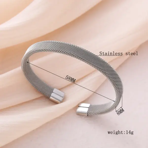 Wholesale C Shape Solid Color Stainless Steel INS Style Simple Style Cuff Bracelets