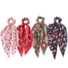 oly-fd00b1de7c81b899125dda64c5dc7afa Wholesale Cross-Border New Christmas Hair Accessories Decorative Ribbon Silk Scarf Bow Hair Tie Ponytail Elastic Headband