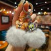Wholesale Cute Rex Rabbit Fur Keychain Women's Bag Pendant Accessories Rex Rabbit Fur Keychain Car Plush Ball Pendant