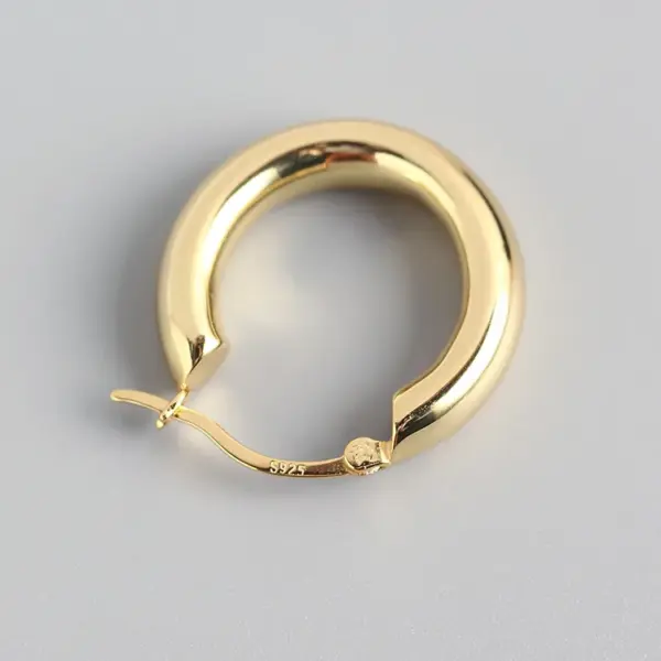 Fashion Round Stainless Steel Plating Earrings 1 Piece