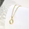 Water Plating Vacuum Real Gold Plated 18K Letter 304 Stainless Steel Titanium Fashion Waterproof Non Tarnish 201 Pendant Necklace