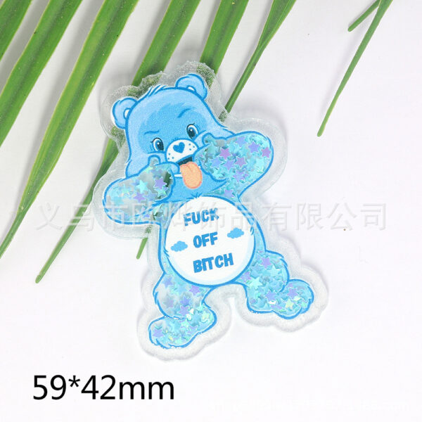 Wholesale cartoon quicksand bear bag acrylic pin DIY patch OLY Exclusive