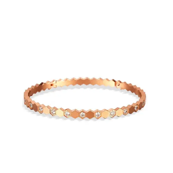 Wholesale Fashion Geometric Titanium Steel Zircon Bangle