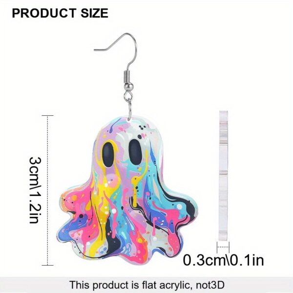 Wholesale Cross-border Colorful Halloween Ghost Acrylic Earrings Fashion Creative Design Cute Kid Earrings