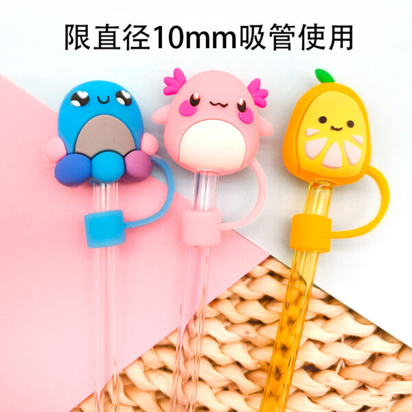 Wholesale New plush toy cartoon straw cap straw cover dust plug straw personality suitable for 10mm straw