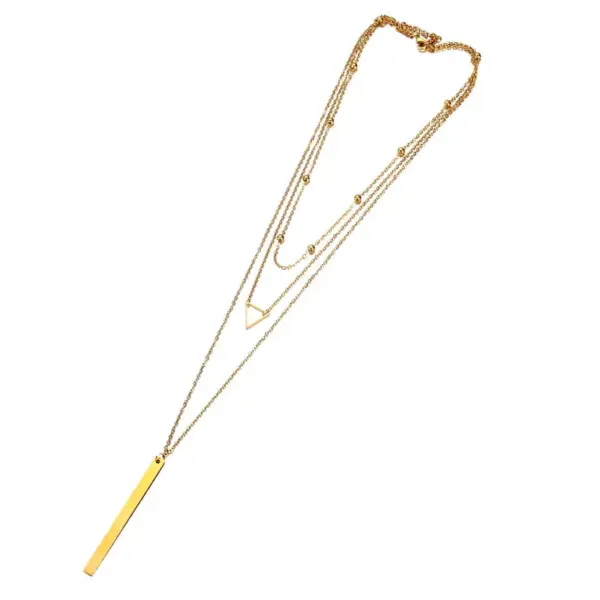 Wholesale Streetwear Geometric Stainless Steel Layered Necklaces