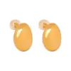 304 Stainless Steel Solid Color PVD Coated 18K Gold Plated Real Gold Plated 18K Gold Simple Style Waterproof Non Tarnish Plating Gold Sier Ear Studs
