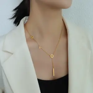 P025love Tassel Necklace Gold 42 + 5cm