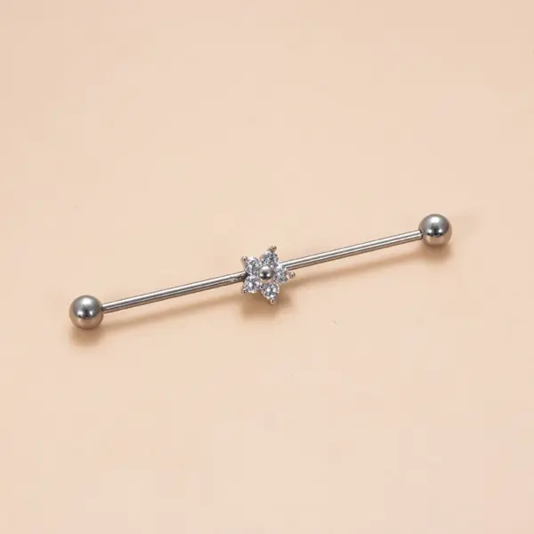 Wholesale 1 Piece 316L Stainless Steel Copper Zircon Ear Cartilage Rings & Studs Heart Shape Wings Flower Waterproof Non Tarnish Surgical Steel