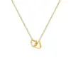 201 Stainless Steel 304 Stainless Steel Heart Shape Ion Plating (IP) Stone-Free 18K Gold Plated Simple Style Waterproof Non Tarnish Regular Chain Silver Pendant Necklace