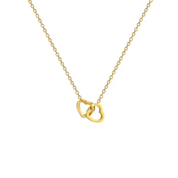 201 Stainless Steel 304 Stainless Steel Heart Shape Ion Plating (IP) Stone-Free 18K Gold Plated Simple Style Waterproof Non Tarnish Regular Chain Silver Pendant Necklace