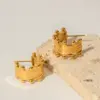 Wholesale 304 Stainless Steel C Shape PVD Coated 18K Gold Plated Real Gold Plated Commute Waterproof Non Tarnish Plating Earrings