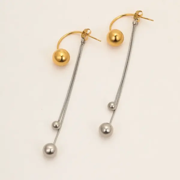 Wholesale PVD Coated Real Gold Plated Round 304 Stainless Steel Modern Style Simple Style Waterproof Non Tarnish Earrings