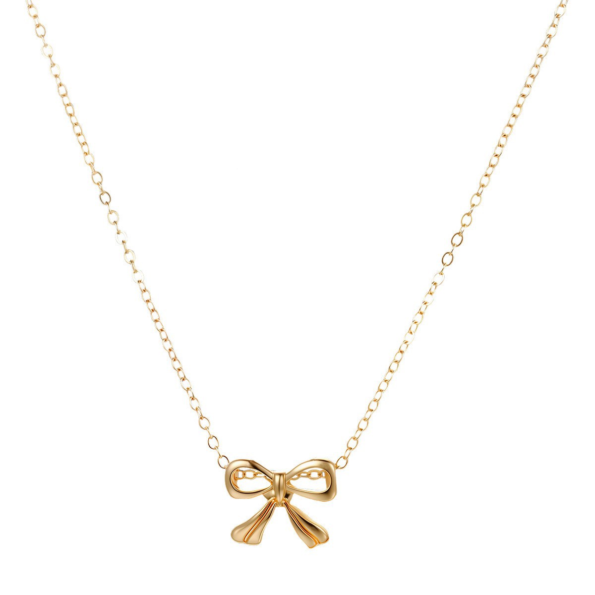 Wholesale Europe and the United States cross-border new small fresh cute creative bow necklace sweet fashion women's simple jewelry