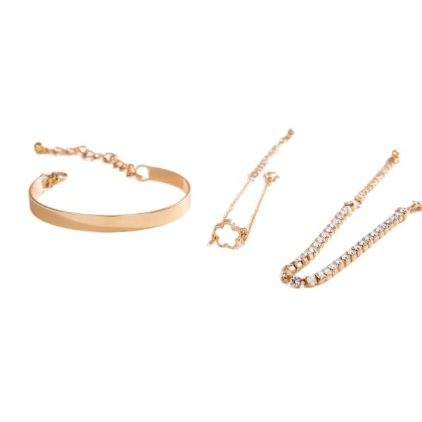 oly-fd462ea07b28893d8ab19093b43befb6 Wholesale Fashion Alloy Clover Bracelet Jewelry Three-Piece Set