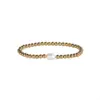 Wholesale Elegant Round Stainless Steel Freshwater Pearl Plating Gold Plated Bracelets