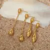 Wholesale PVD Coated Real Gold Plated 16K Gold White Gold Plated Gold Plating Water Droplets 304 Stainless Steel Casual Artistic Waterproof Non Tarnish Drop Earrings