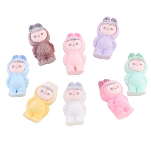 Wholesale Cross-border heavy industry flocking cloth cloth can wear straight hole beads DIY mobile phone chain key chain bag chain beaded accessories