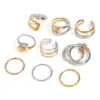 PVD Coated Real Gold Plated Geometric 304 Stainless Steel Simple Style Classic Style Waterproof Non Tarnish Rings