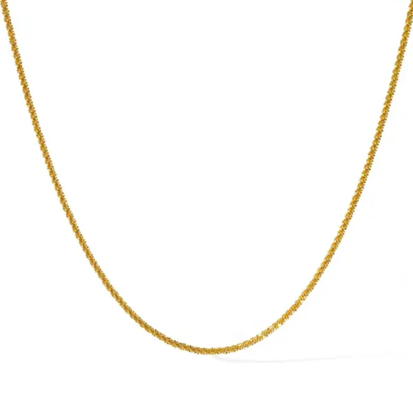 Wholesale 316 Stainless Steel Gold Plated Vacuum Electroplating (In-Furnace) Gold-Steel Color Unisex Sparkling Cauliflower Chain Necklace