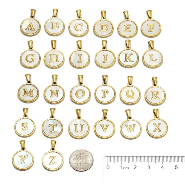 Wholesale Real Gold Plated Round Letter 304 Stainless Steel Elegant Waterproof Non Tarnish Necklace
