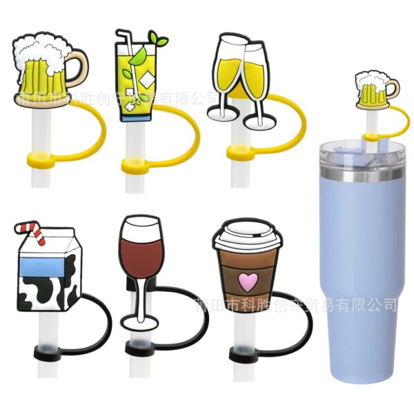 Wholesale Cartoon straw cover Creative straw cap
