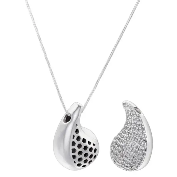 Wholesale Casual Elegant Shiny Water Droplets Copper Plating Inlay Zircon 18k Gold Plated Pendant Necklace