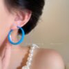 Wholesale Liu Yifei Rose Same Color Ear Ring Women's Summer Vacation Yellow Earrings Seaside Dopamine Round Face Earrings