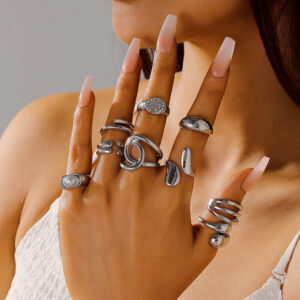 Wholesale European and American best-selling alloy open ring women's French retro niche personality simple all-match temperament ring ring ring