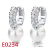 Wholesale 1 Pair Elegant Streetwear U Shape Round Inlay Copper Artificial Pearls Zircon Drop Earrings