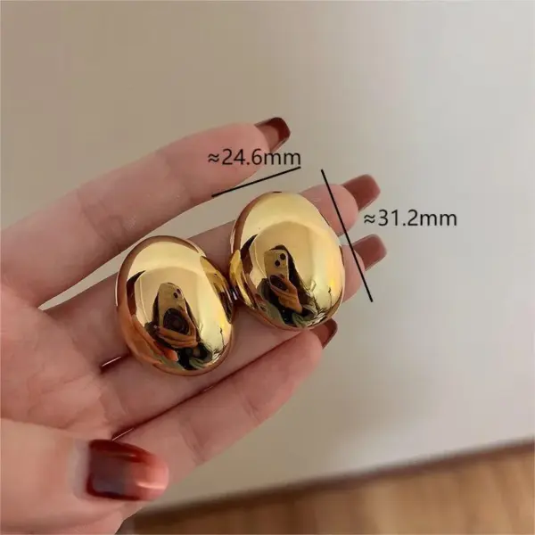Wholesale 1 Pair Simple Style Classic Style Oval Plating 304 Stainless Steel Stainless Steel Earrings