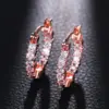 Wholesale New Zircon Thin Female European And American Copper Gold-plated Fashion Copper Earrings