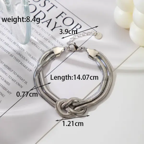 Simple Style Knot Stainless Steel Plating 18k Gold Plated Bracelets Necklace