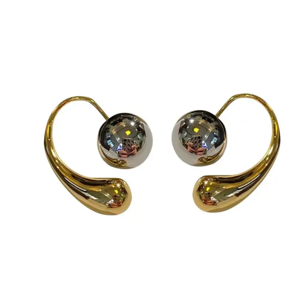 1 Pair Lady Water oplets Plating Copper Ear Studs
