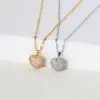 Stainless Steel 18K Gold Plated White Gold Plated Simple Style Plating Inlay Heart Shape Zircon Pendant Necklace