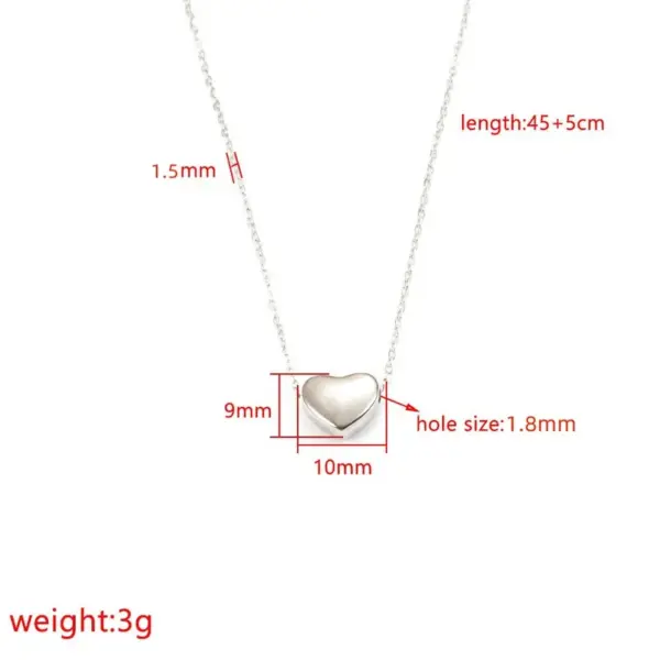 Wholesale 304 Stainless Steel Heart Shape PVD Coated 18K Real Gold Plated Basic Modern Style Classic Style Waterproof Non Tarnish Plating Snake Chain Lobster Trigger Clasp Closure Pendant Necklace