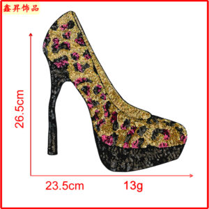 Hot melt glue*gold*shoes*black line*height 25cm